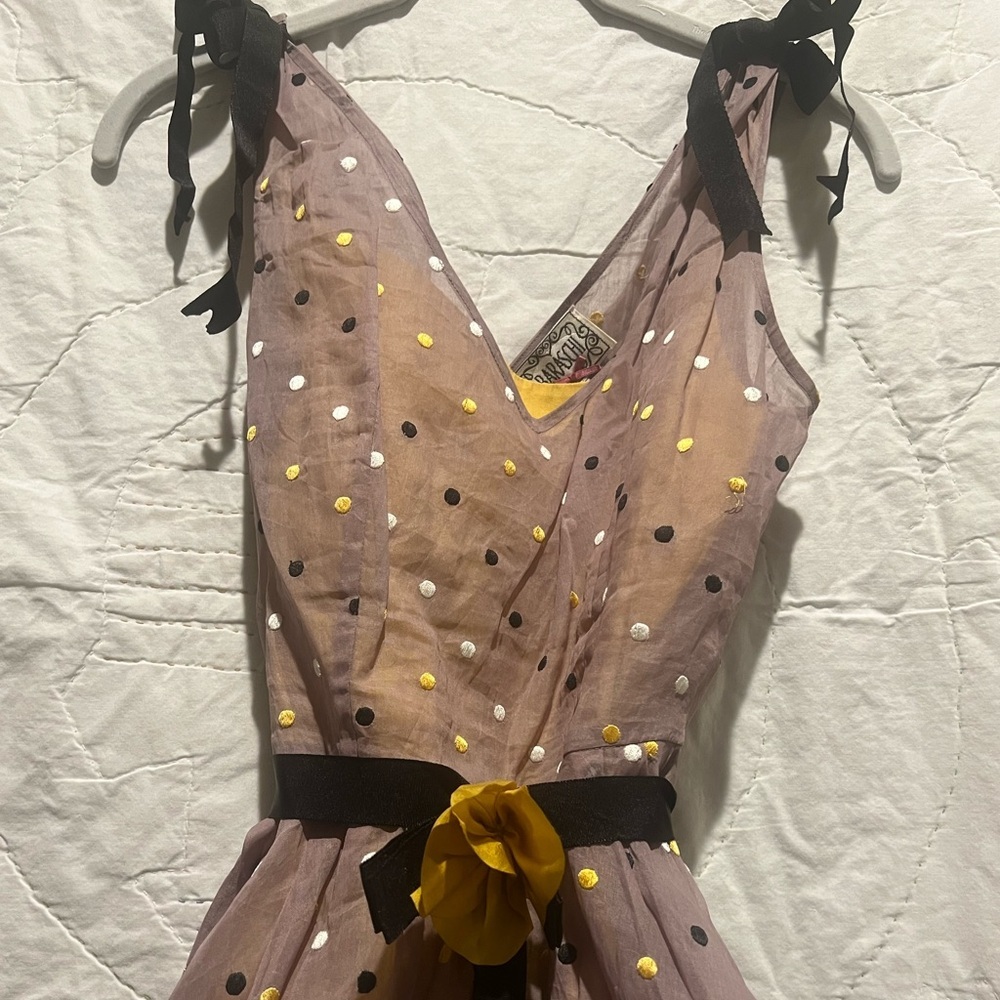 Anthropologie Yoana Baraschi Dress with Yellow Slip. Size 6 - Picture 2 of 11